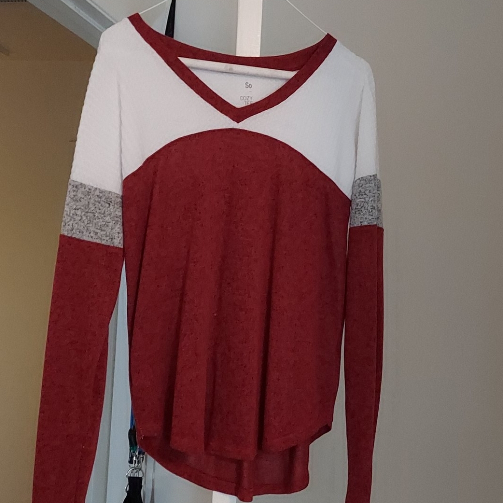 V neck tunic sweater